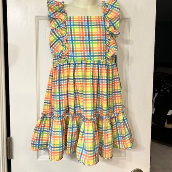 NWT! RARE EDITIONS Girl's Size 6 Flutter Sleeve/Smocked/Ruffled Dress - NEW! - Picture 1 of 12